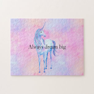 Peach Rosa Lila Unicorn Pussel