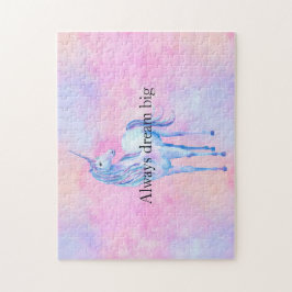 Peach Rosa Lila Unicorn Pussel