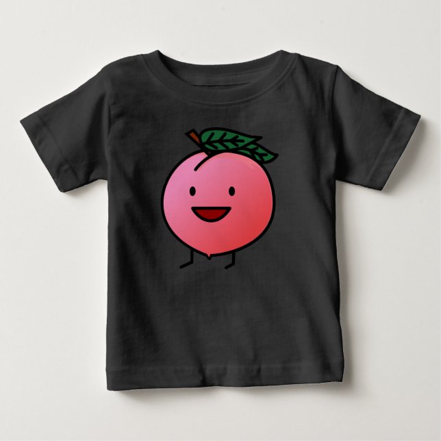 Peach Rosa Lycklig Smiling Design Bro T-shirt (Framsida)
