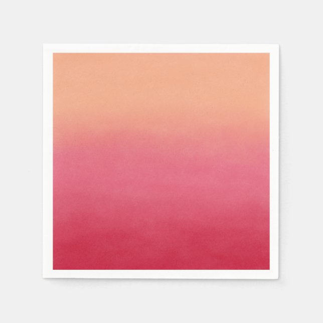 Peach Rosa Ombre Abstrakt Art Painting Pappersservett (Framsidan)