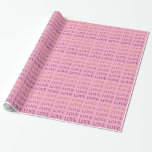 Peach Rosa Ombre Bröllopsdusch Presentpapper<br><div class="desc">Peach Rosa Ombre Kärlek inspirerande ordkonst</div>