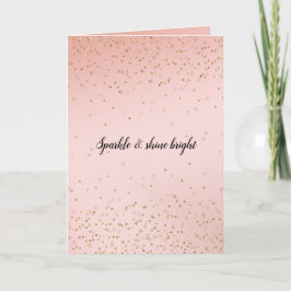 Peach Rosa Ombre Guld Confetti Kort