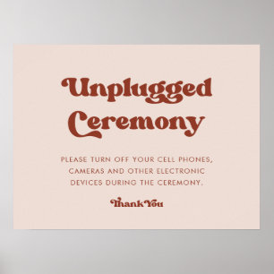 Peach Rosa Peach-snyggt-ceremoni utan nätanslutnin Poster