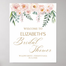 Peach Rosa Peony Möhippa Sign Poster