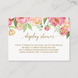 Peach & Rosa Peony Visning Shower Inbjudan Infoga