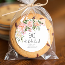 Peach Rosa ros Blommigt 90:e födelsedag