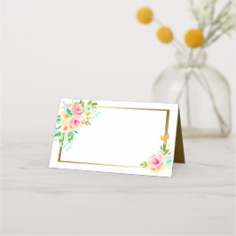 Peach Rosa ros Blommigt Bröllop Placeringskort