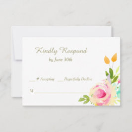 Peach Rosa ros på White Bröllop OSA Kort