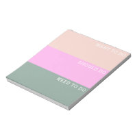 Peach Rosa Sage Färg Block Stripe to Do List