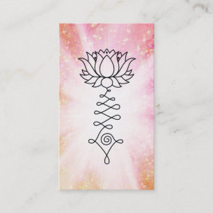 *~* Peach Rosa Sparkles Lotus Reiki Healenergin Visitkort