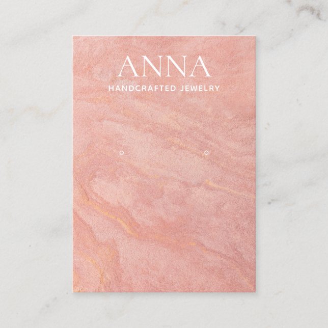 Peach Rosa Stone Earring Visning Visitkort (Framsida)
