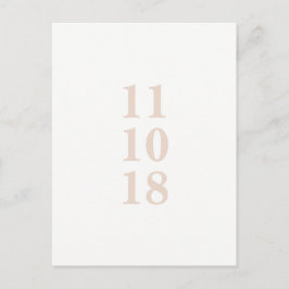 Peach rosa typography save date vycard meddelande vykort
