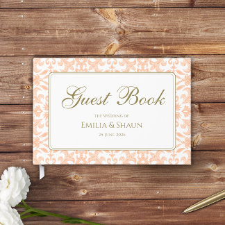 Peach Rosa Vintage Mönster Gästböcker