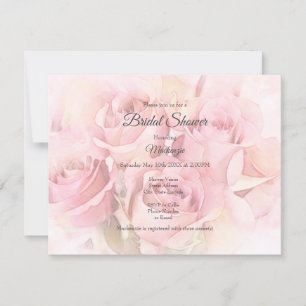 Peach Rosa Watercolor Ro Inbjudningar