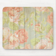 Peach Rose Pattern Country Fence