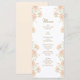 Peach Rose Wedding Menus Meny
