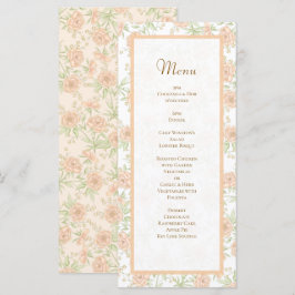 Peach Rose Wedding Menus Meny