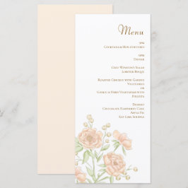 Peach Rose Wedding Menus Meny