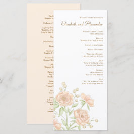 Peach Rose Wedding Programs Meny