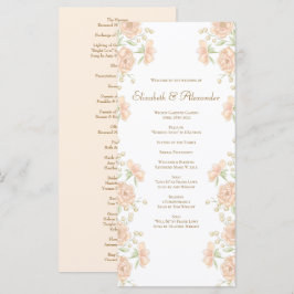 Peach Rose Wedding Programs Meny