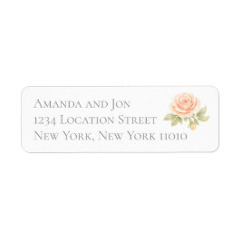 Peach Roses Garden Wedding Return Address Labels Returadress Etikett