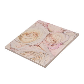 Peach-Rosor Kakelplatta
