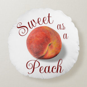 Peach Round Pillow Rund Kudde