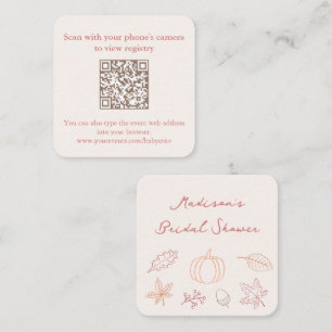 Peach Rust Fall Bröllopsfest QR-kod RSVP Tilläggskort