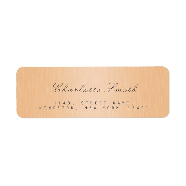 Peach Salmon Champaign Returetiketters Returadress Etikett (Framsidan)