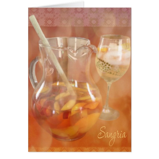 Peach Sangria med Anpassningsbar Text Hälsningskort (Framsidan)