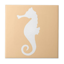Peach Seahorse Kakelplatta