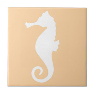 Peach Seahorse Kakelplatta