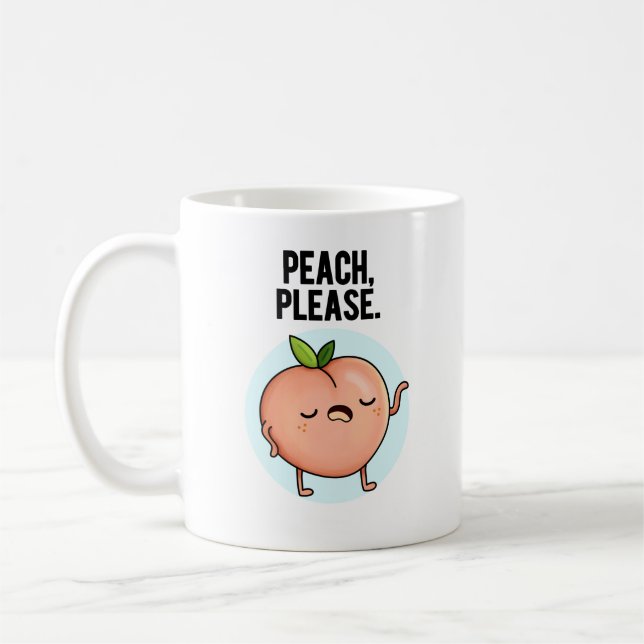 Peach Snälla, Funny Fruit Pun Kaffemugg (Vänster)
