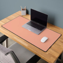 Peach Solid Färg Desk Mat
