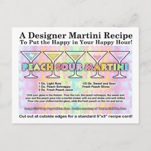 Peach Sour Vår Martini Recept Card-vykort Vykort