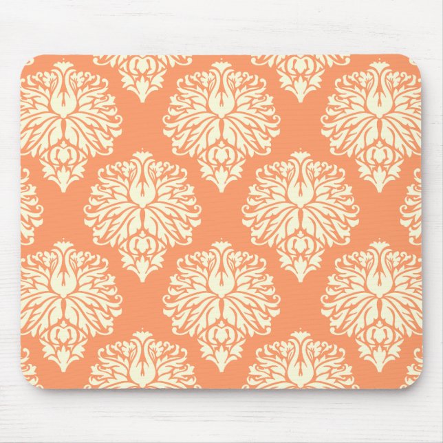 Peach Southern Cottage Damask Musmatta (Framsidan)