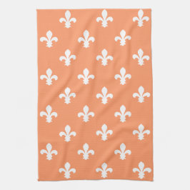 Peach Southern Cottage Fleur de Lys Kökshandduk
