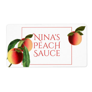 Peach Stems Food Label Fraktsedel