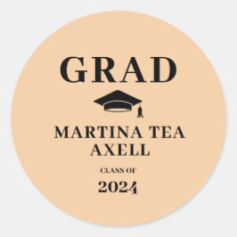 Peach Studenten Runt Klistermärke