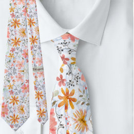 Peach Summer Blommigt Watercolor Slips