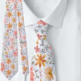 Peach Summer Blommigt Watercolor Slips