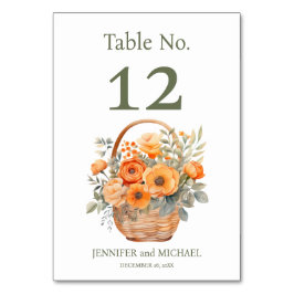 Peach Summer Bröllop Bordsnummer