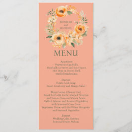 Peach Summer Dinner eller Lunch Menu Bröllop Menu Meny