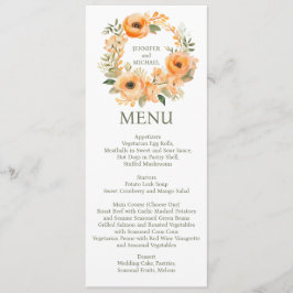 Peach Summer Dinner eller Lunch Menu Bröllop Menu Meny