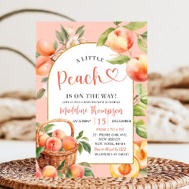 Peach Summer Fruit Theme Baby Shower Inbjudningar
