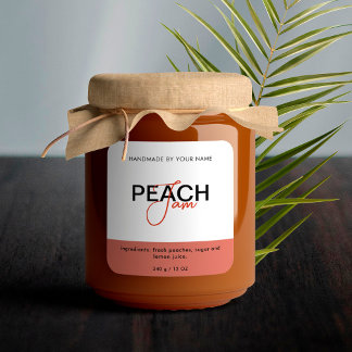 Peach Sylt Product Label-etiketter, förpackning Fyrkantigt Klistermärke