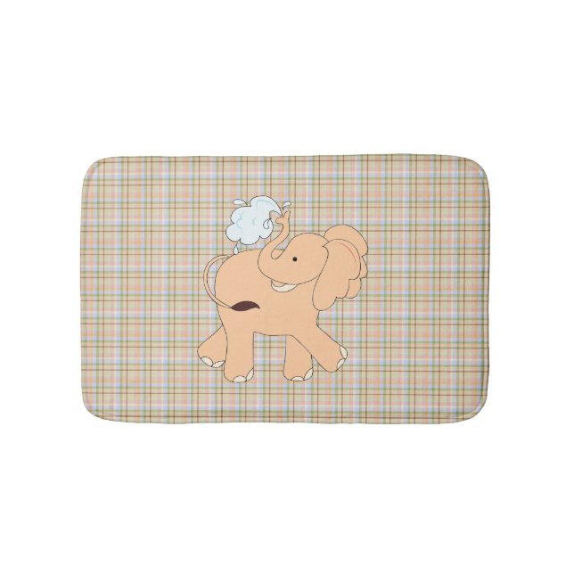 Peach Tecknad Elephant Barn Bath Mat Badrumsmatta (Framsidan)