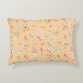 Peach teddy nursey pillow prydnadskudde