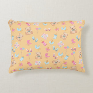 Peach teddy nursey pillow prydnadskudde