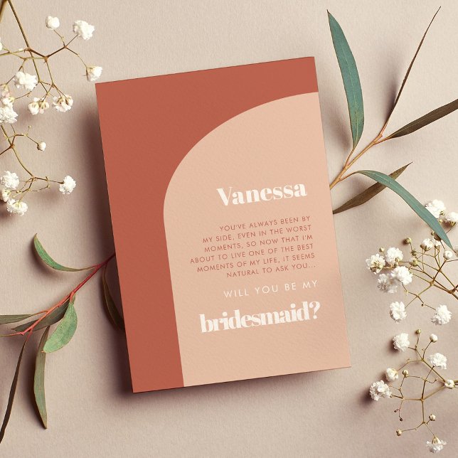 Peach Terracotta arch Bridesmaid frieri kort (Skapare uppladdad)